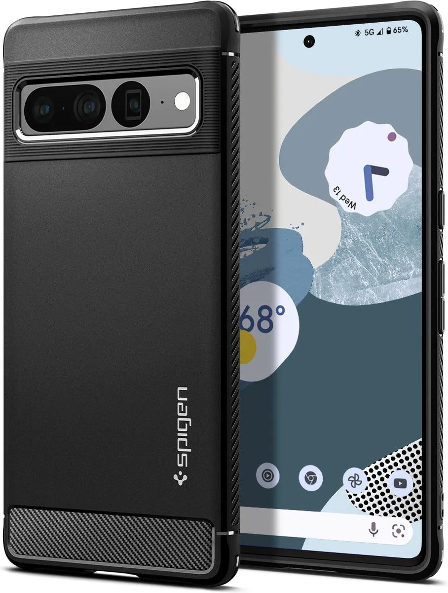 Spigen Rugged Armor ACS04725 Hoesje - Google Pixel 7 Pro - Zwart