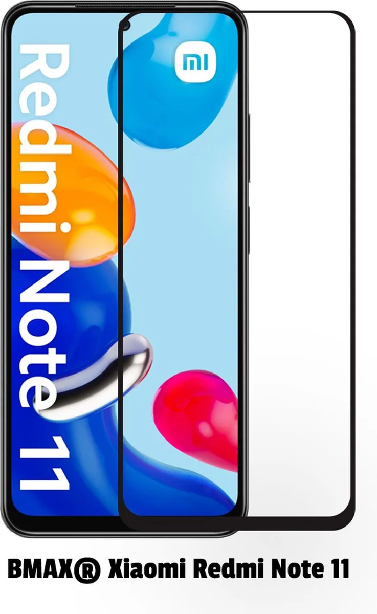 BMAX Screenprotector Glas Xiaomi Redmi Note 11 - 2 Stuks - Zwart