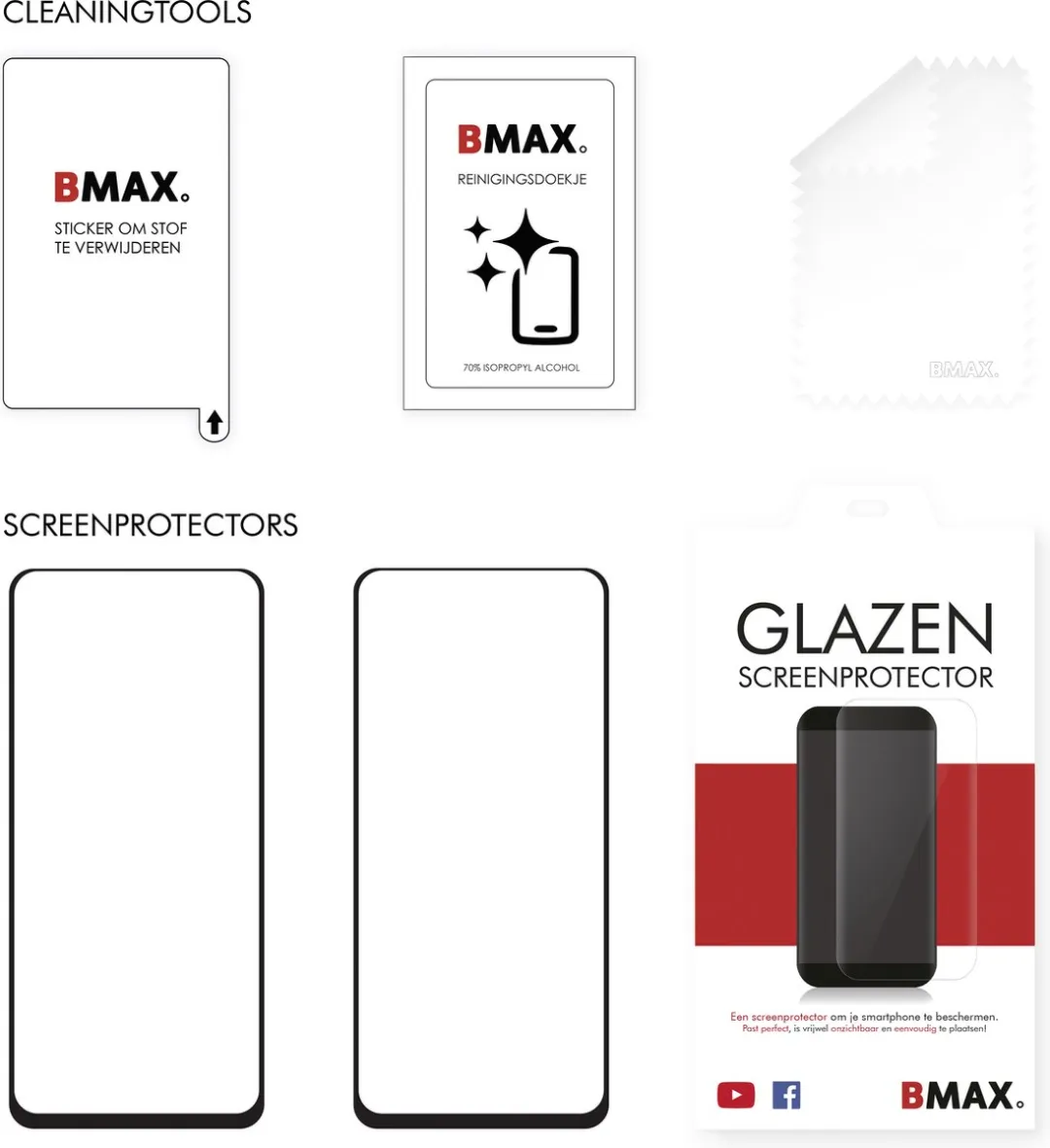 BMAX Screenprotector Glas Xiaomi Redmi Note 11 - 2 Stuks - Zwart