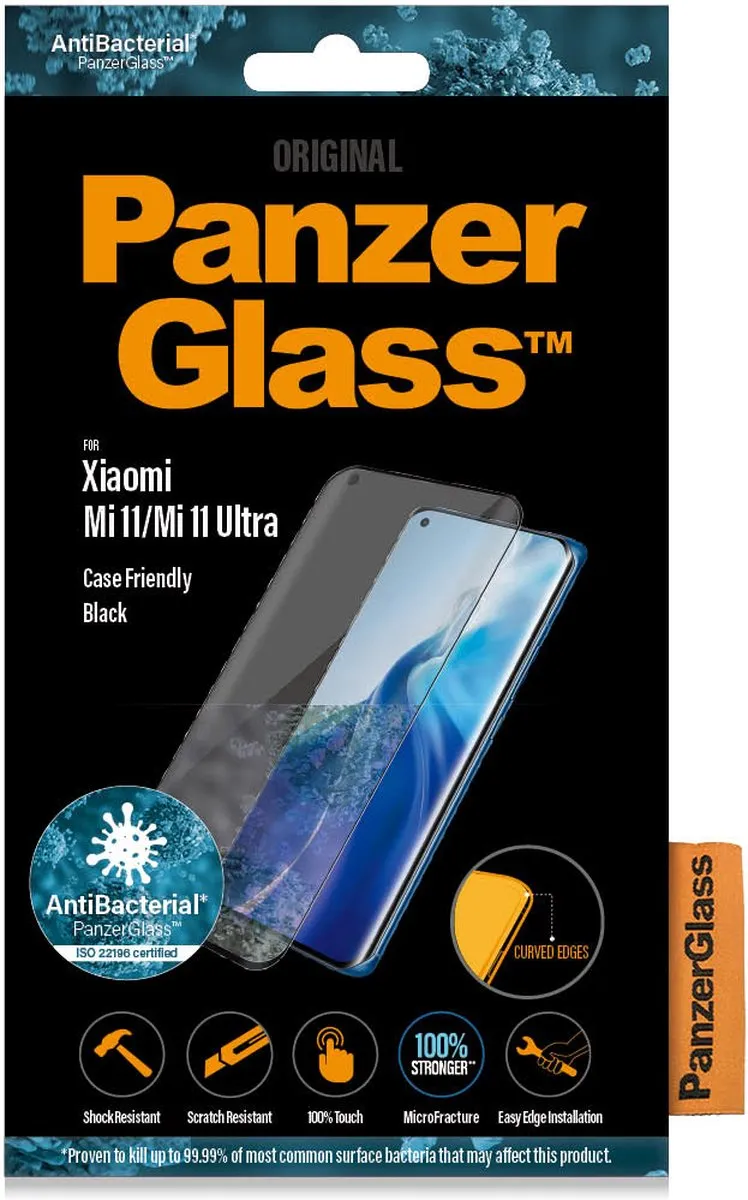 PanzerGlass PZ-8035 Screenprotector Xiaomi Mi 11 - Zwart