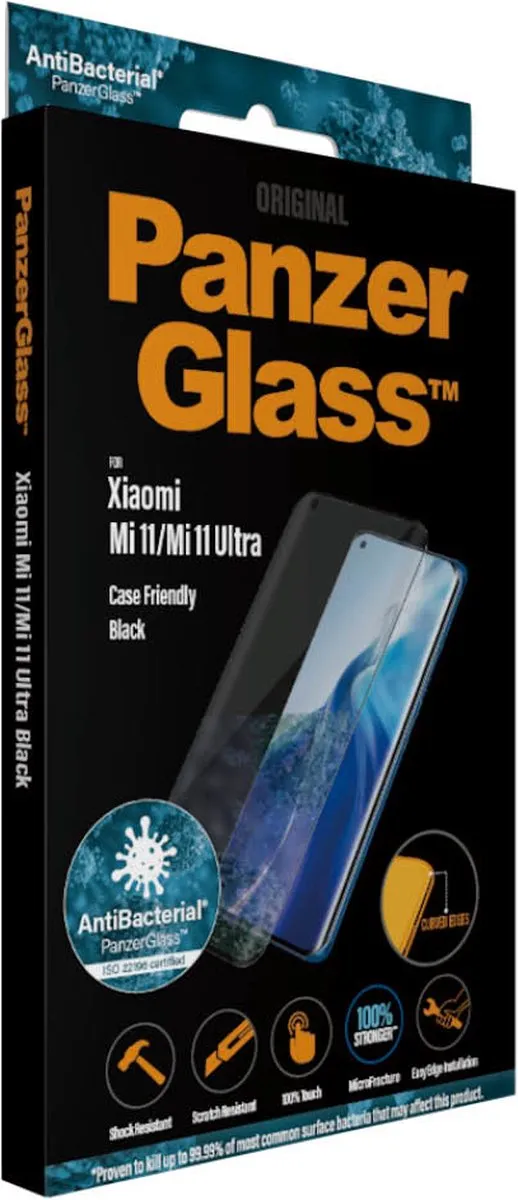 PanzerGlass PZ-8035 Screenprotector Xiaomi Mi 11 - Zwart - afbeelding 6 van 6