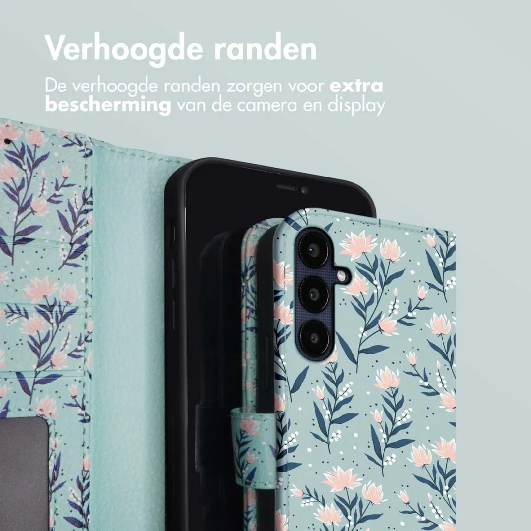 Imoshion Galaxy A55 Hoesje - Blue Flowers - 3 Pasjes