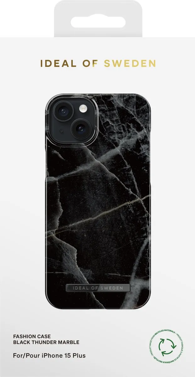 iDeal of Sweden Fashion Case iPhone 15 Plus IDFC-I2367-358 - Black Thunder Marble - afbeelding 4 van 5