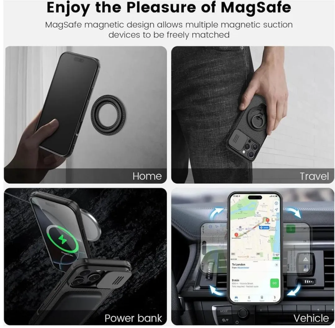 Nillkin CamShield Magnetisch Hoesje iPhone 16 Pro - Zwart