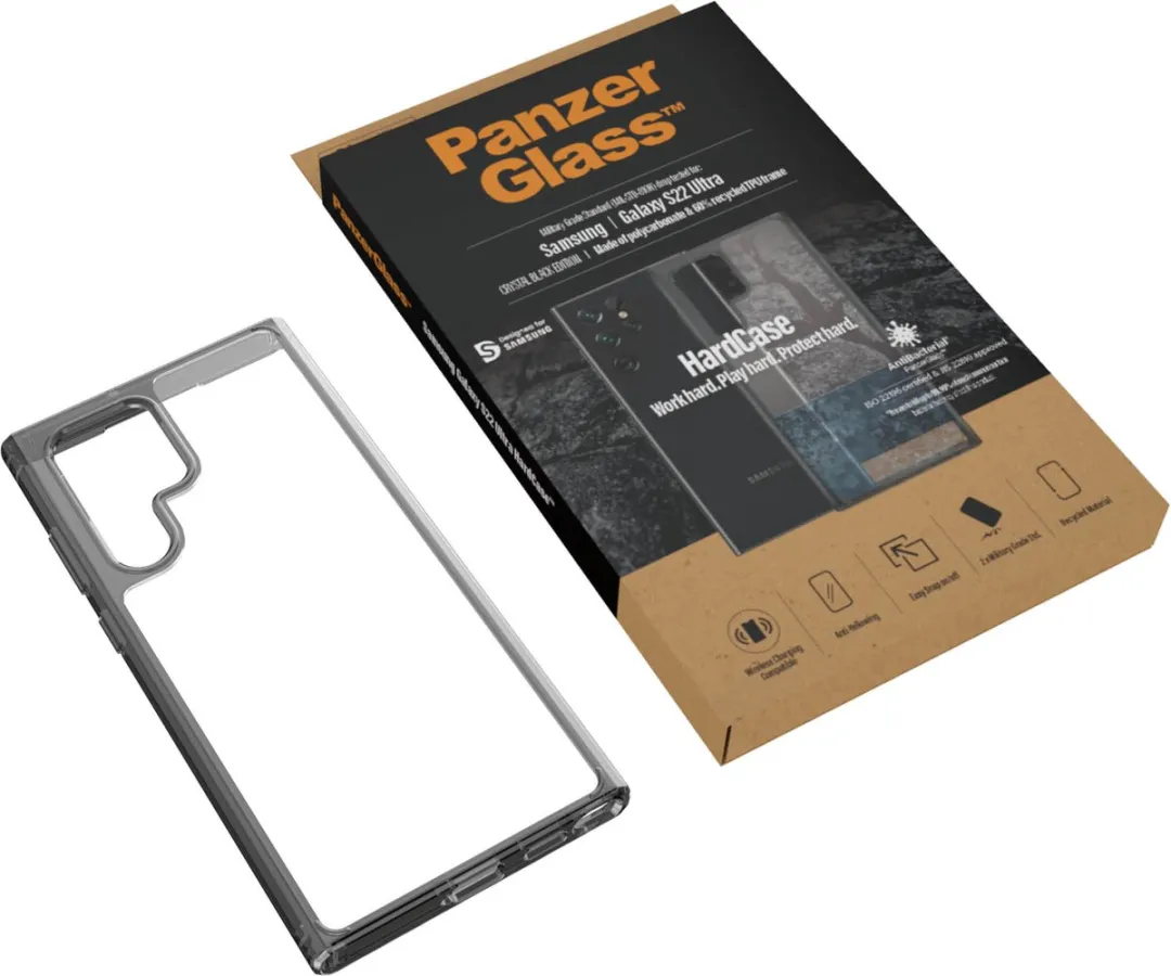 PanzerGlass HardCase Samsung Galaxy S22 Ultra - Transparant Zwart - afbeelding 6 van 6