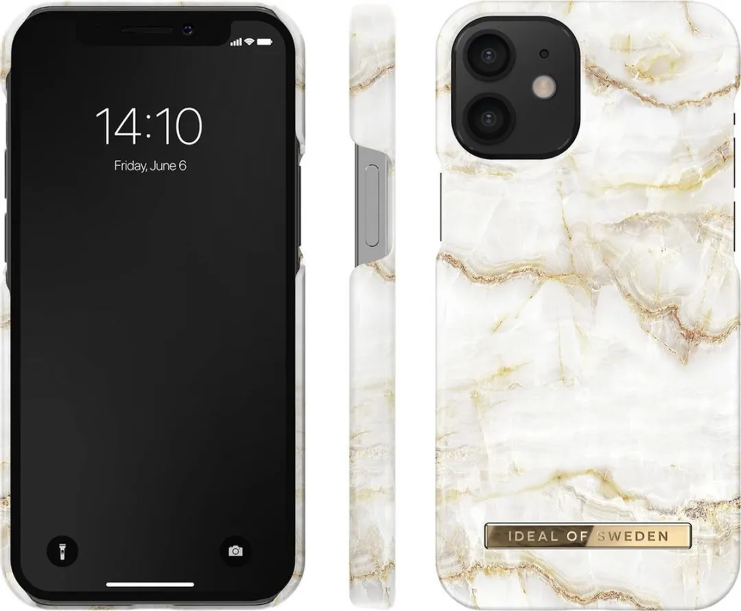 iDeal of Sweden iPhone 12 Mini Hoesje - Golden Pearl Marble - afbeelding 3 van 6