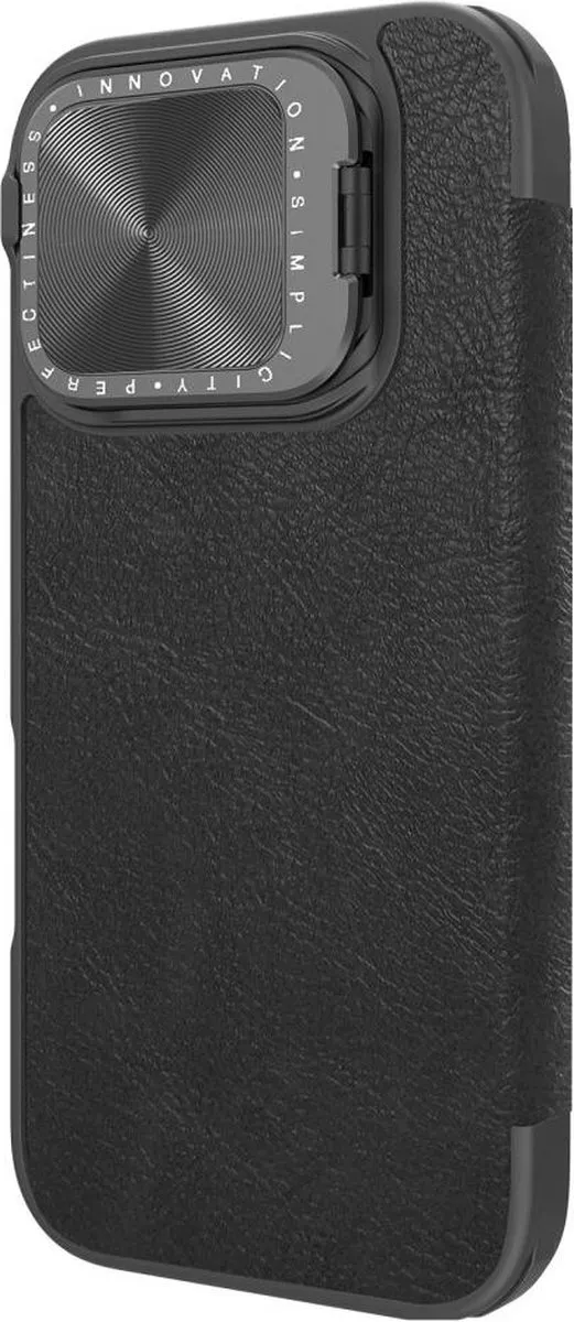Nillkin Qin Prop Leather Case iPhone 16 Pro Max - 2 Pasjes - Zwart