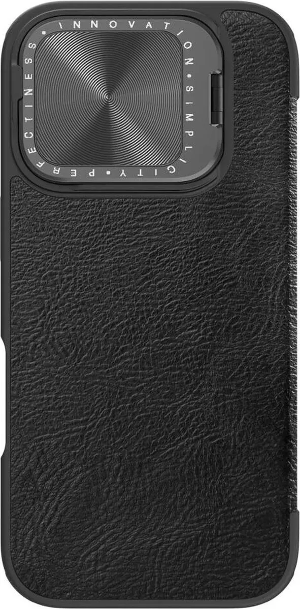 Nillkin Qin Prop Leather Case iPhone 16 Pro Max - 2 Pasjes - Zwart