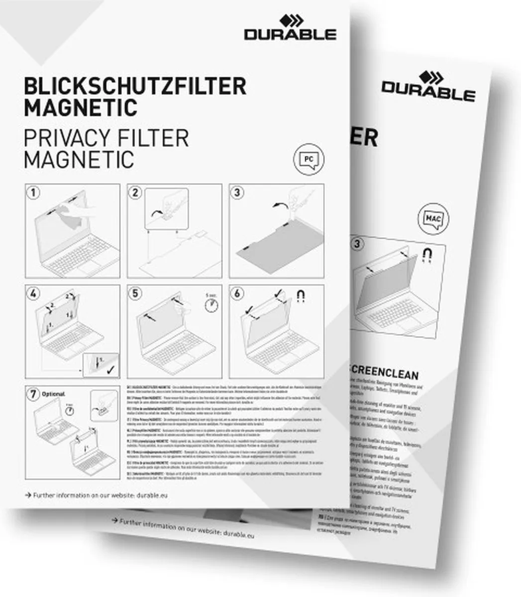 Durable 514457 Privacyfilter Magnetisch 14" - Antraciet
