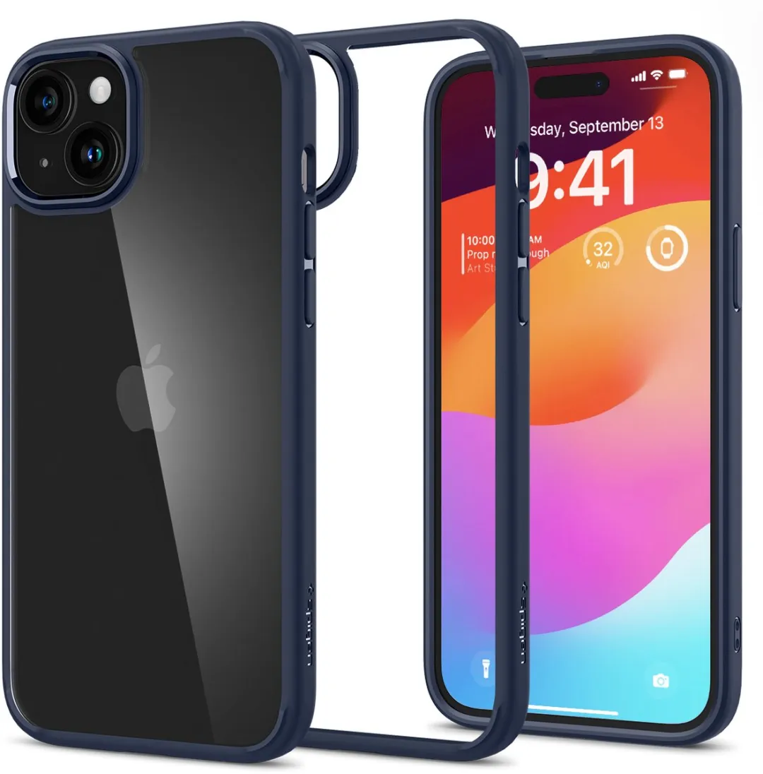 Spigen Ultra Hybrid ACS06801 iPhone 15 Hoesje - Blauw - afbeelding 2 van 6