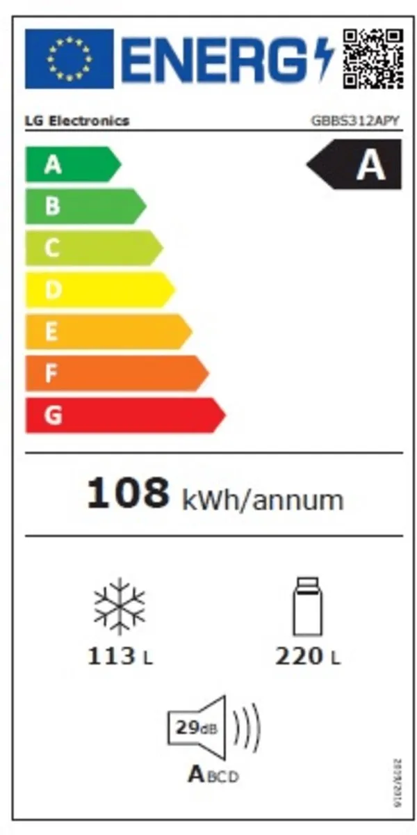 LG GBBS312APY Koel-vriescombinatie 333L - Zilver