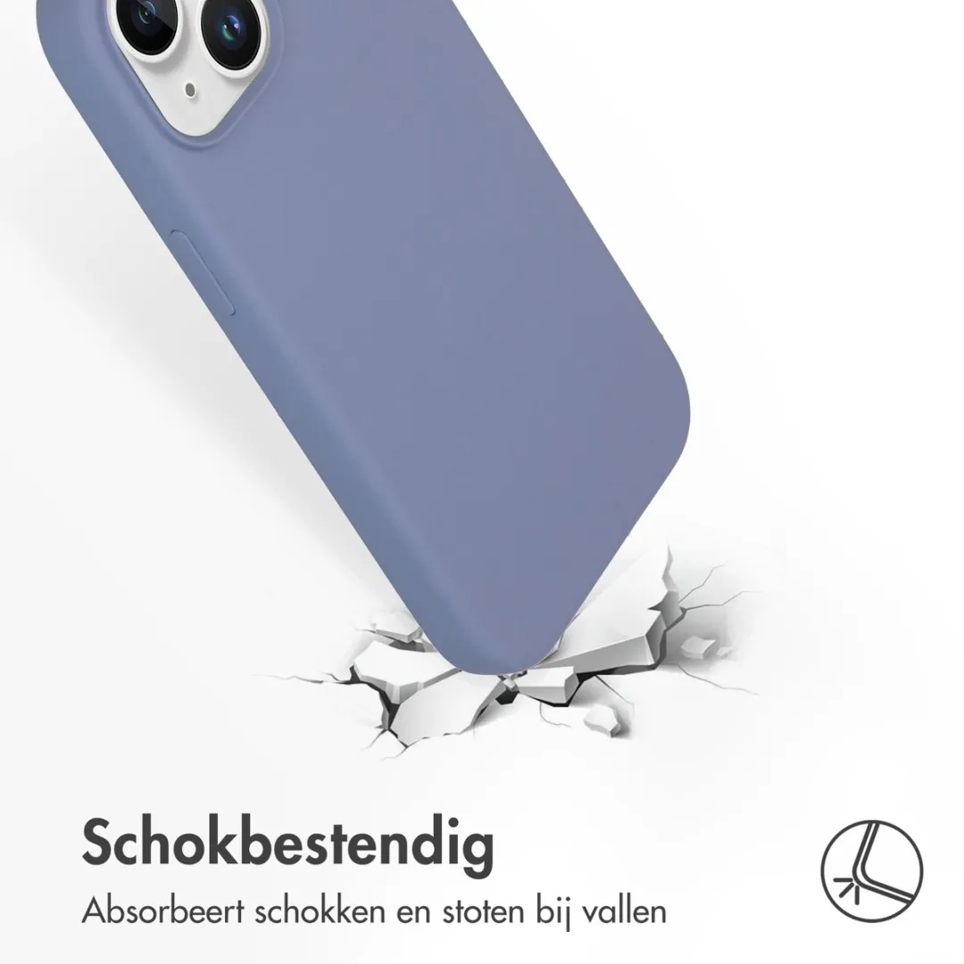 Accezz Hoesje iPhone 15 Liquid Silicone Lavender Gray