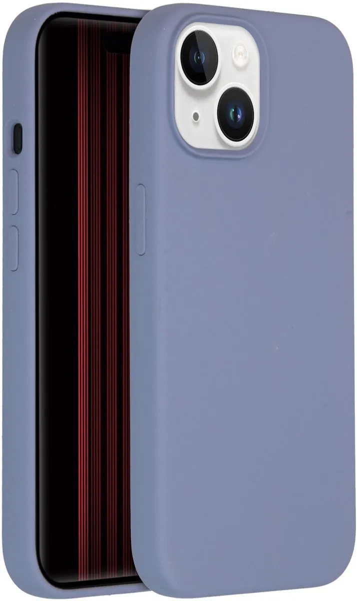 Accezz Hoesje iPhone 15 Liquid Silicone Lavender Gray