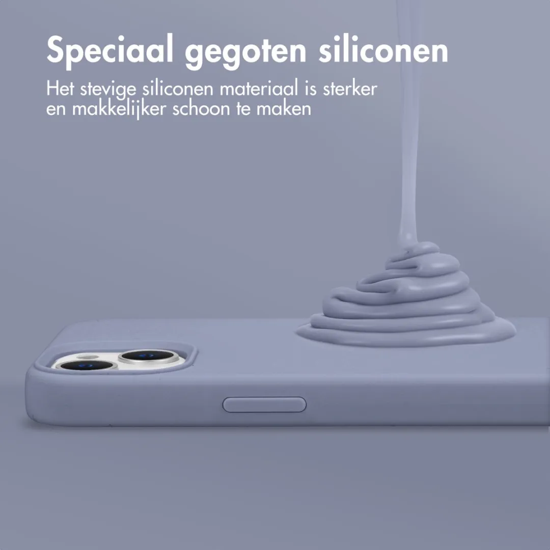 Accezz Hoesje iPhone 15 Liquid Silicone Lavender Gray