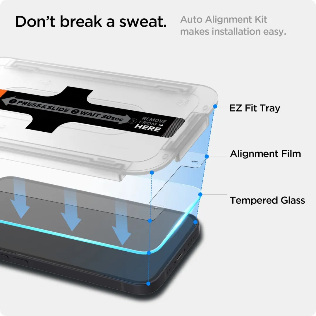 Spigen Glas.tR EZ Fit iPhone 14 Pro Max Screenprotector - 2 Stuks