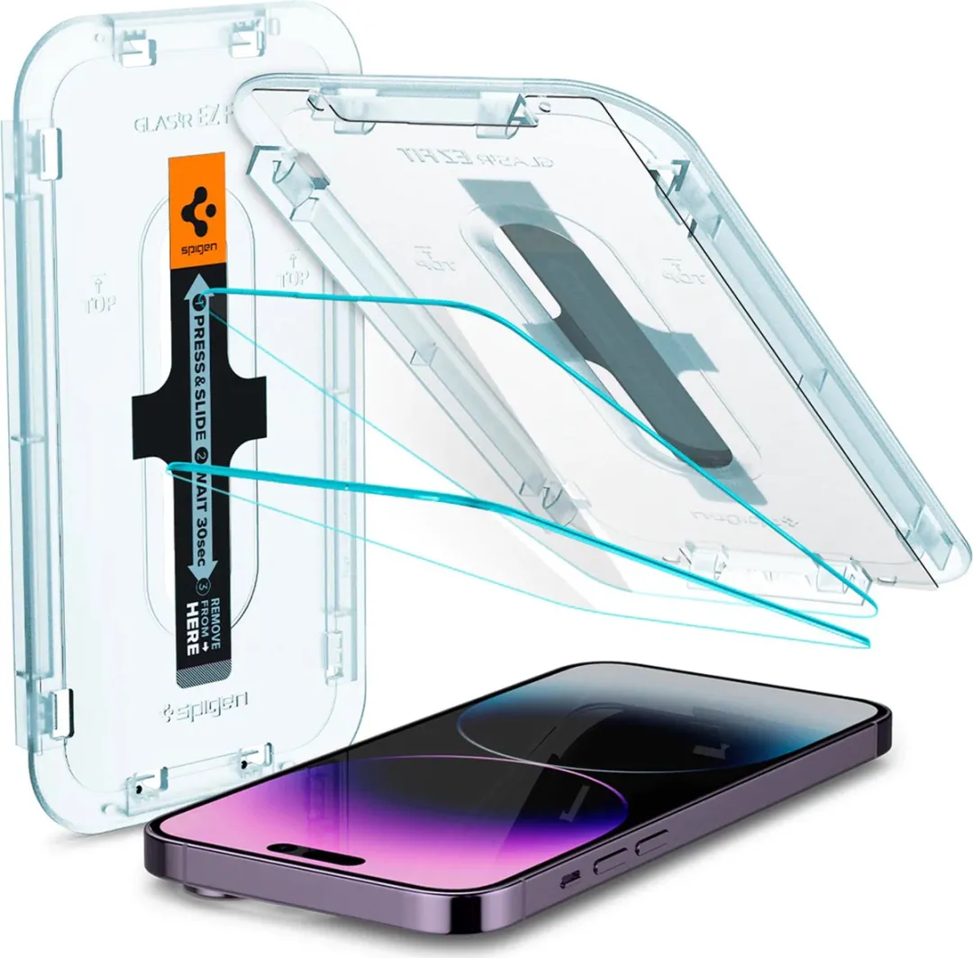 Spigen Glas.tR EZ Fit iPhone 14 Pro Max Screenprotector - 2 Stuks