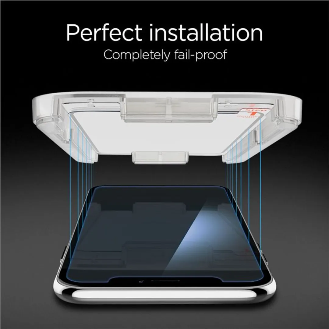 Spigen Glass+ Frame iPhone XR Schermbeschermer 064GL24818 - Transparant