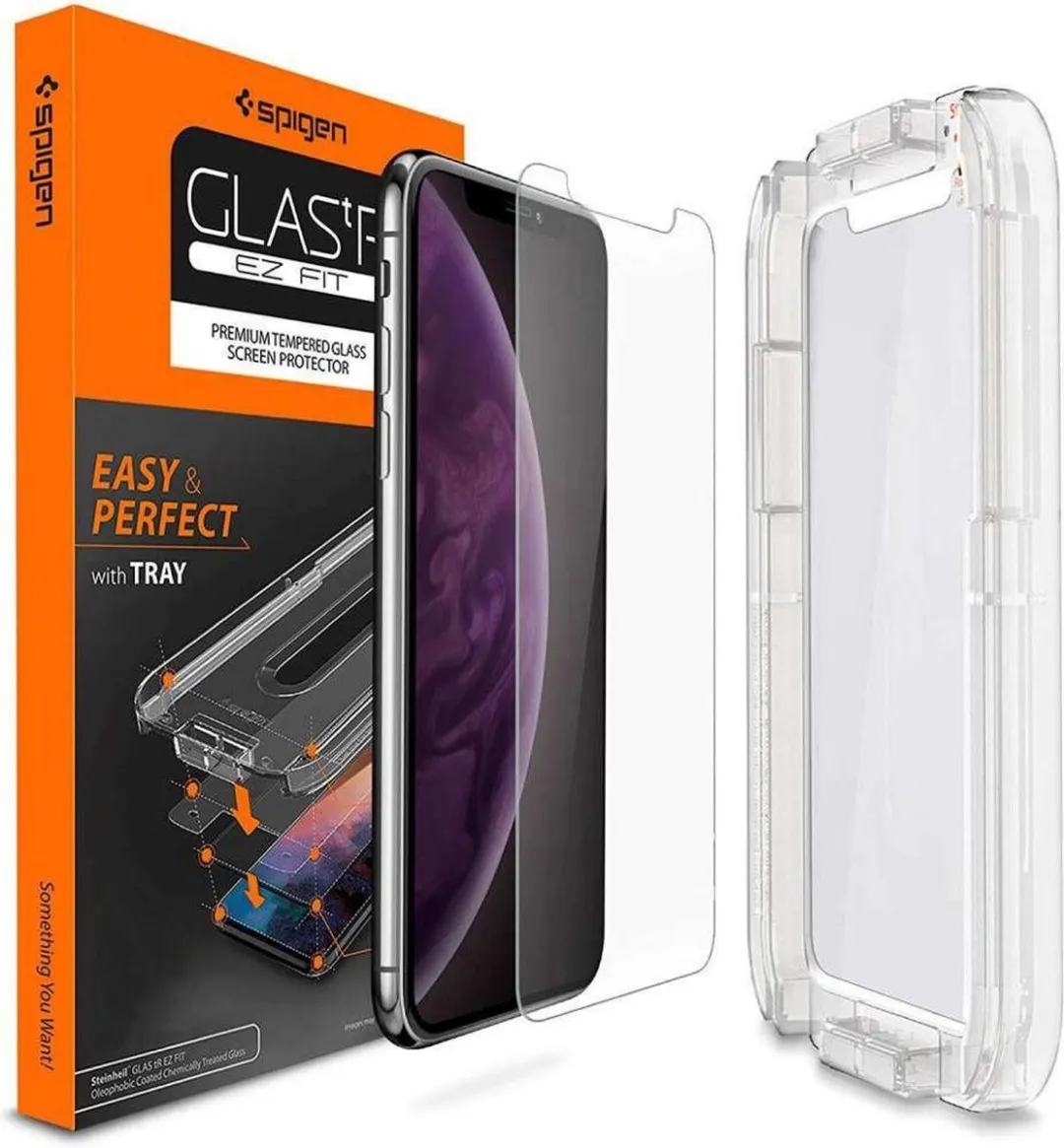 Spigen Glass+ Frame iPhone XR Schermbeschermer 064GL24818