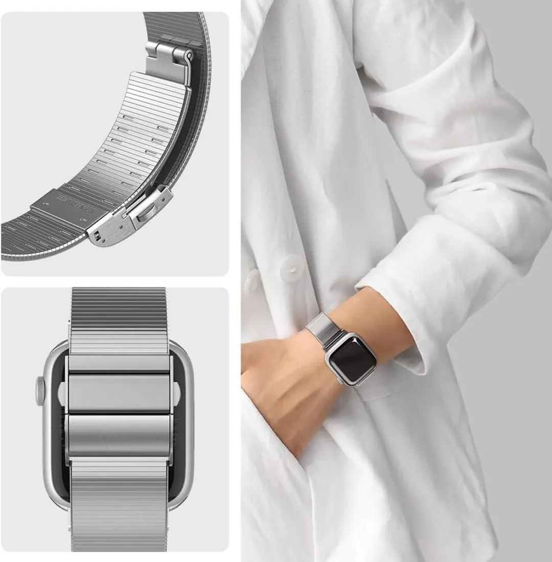 Spigen Sleek Link Apple Watch Band - Zilver