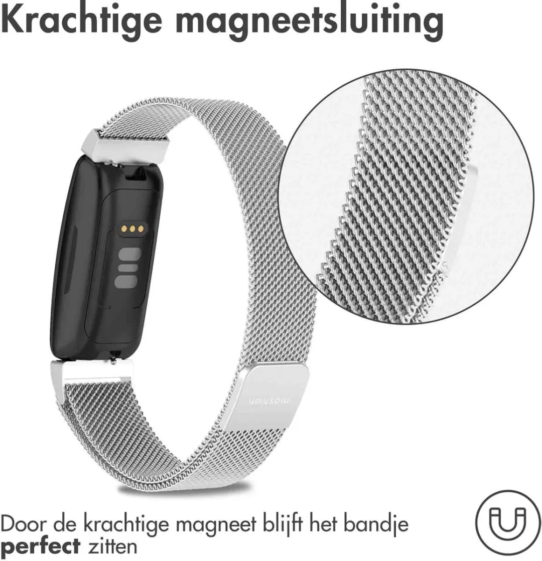 Imoshion Milanees Magnetisch Bandje Fitbit Inspire - Zilver
