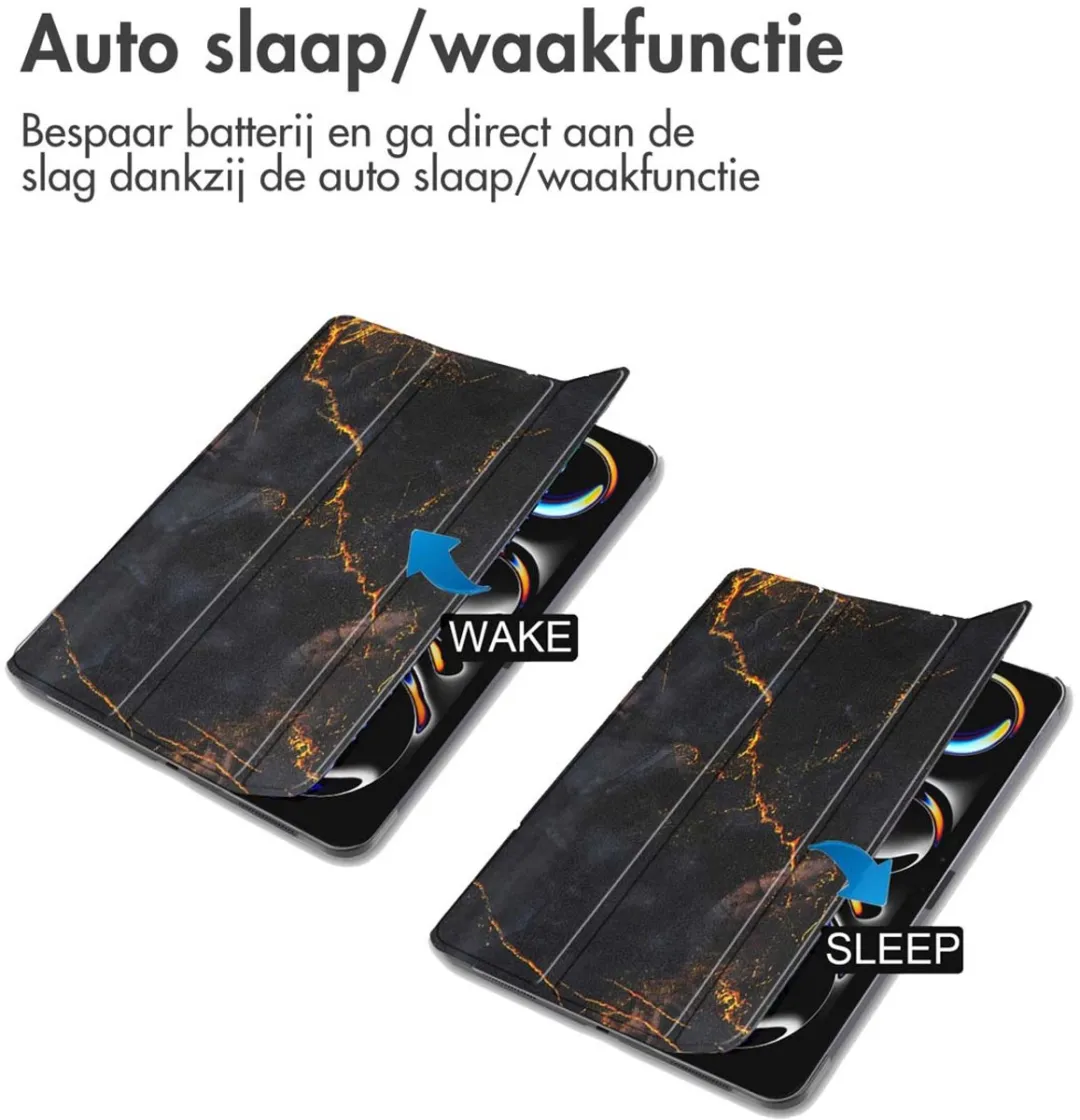 Imoshion Tablethoes Pr051 - Apple iPad Pro 13 2024/2025 - Trifold Black Marble