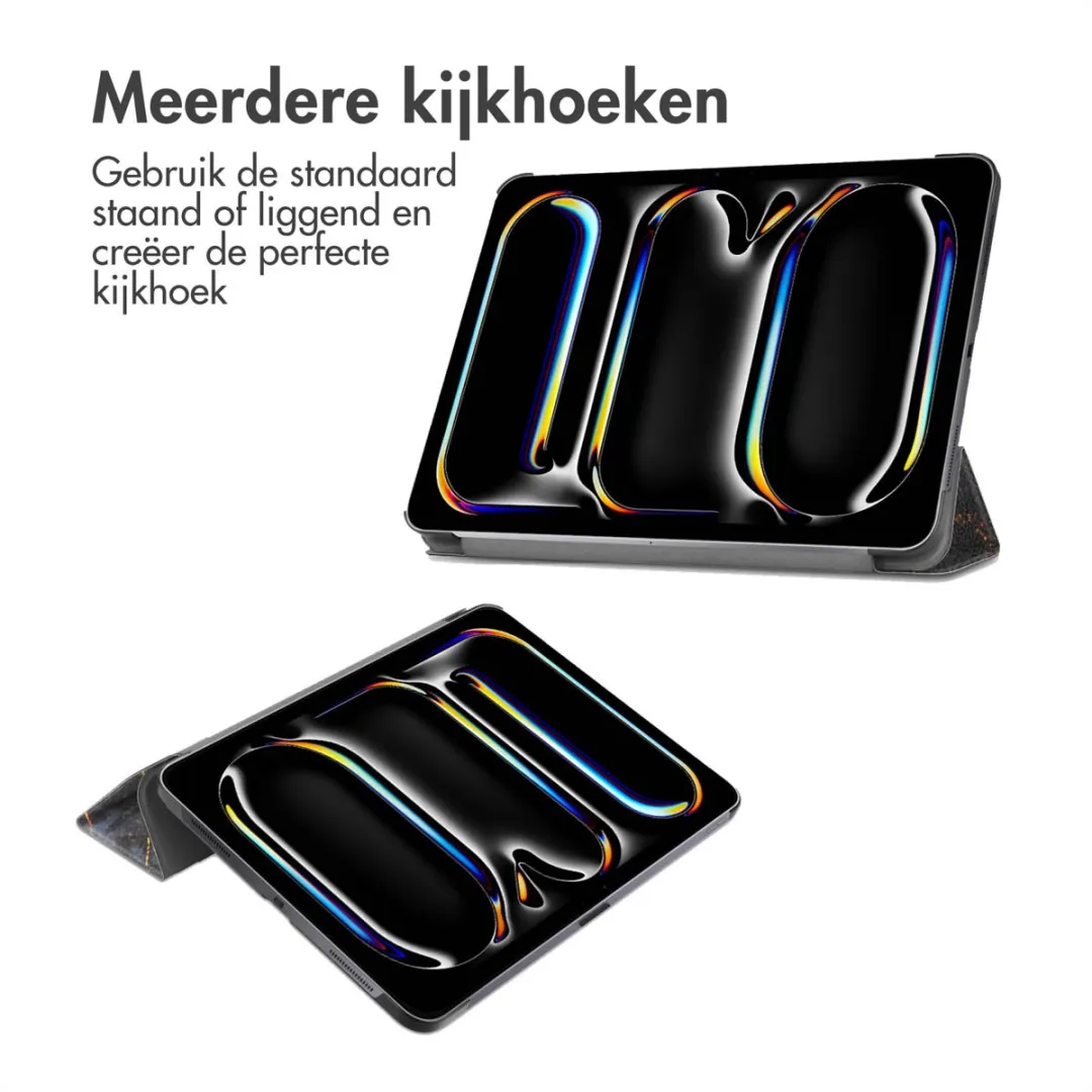 Imoshion Tablethoes Pr051 - Apple iPad Pro 13 2024/2025 - Trifold Black Marble