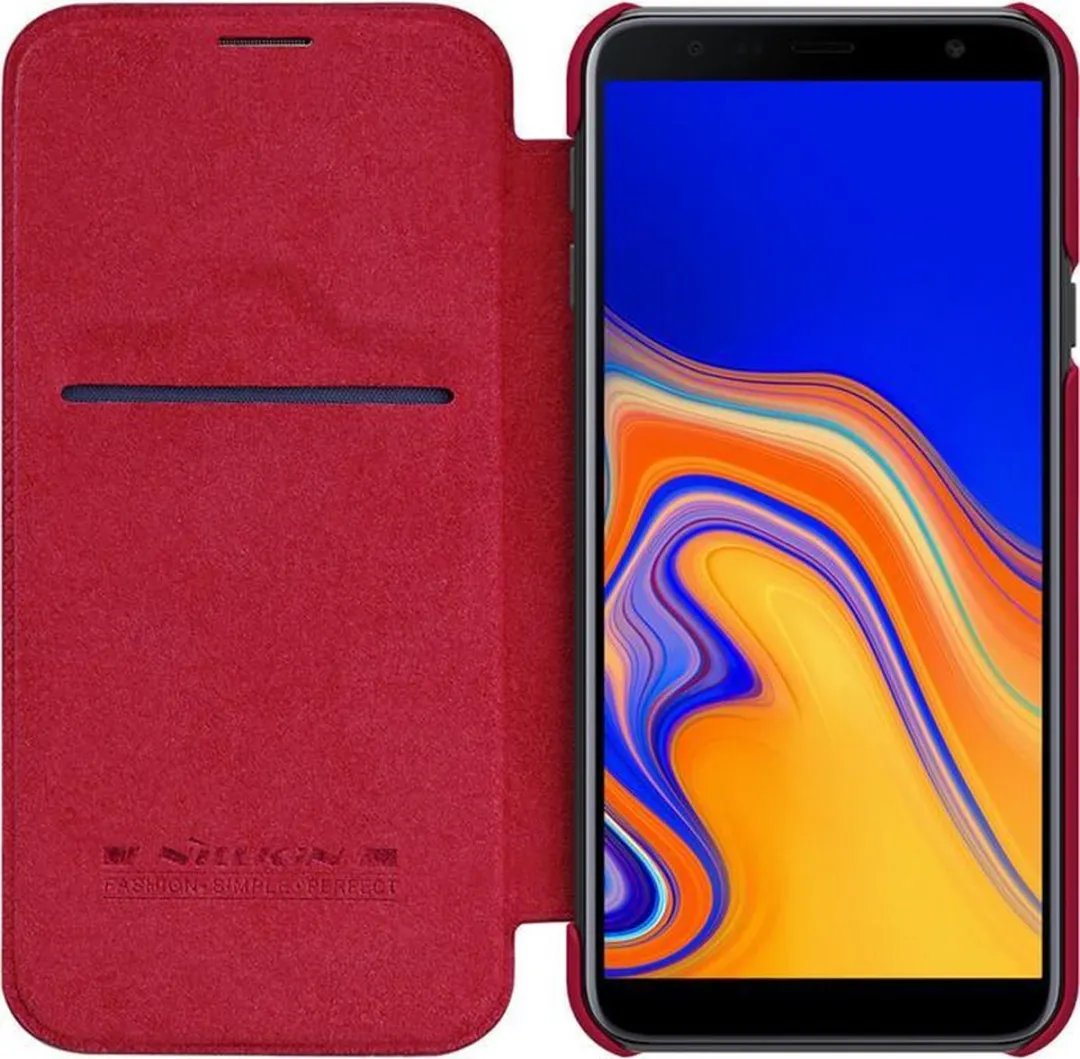Nillkin Qin PU Leather Book Case Samsung Galaxy J4+ - Rood - afbeelding 3 van 4