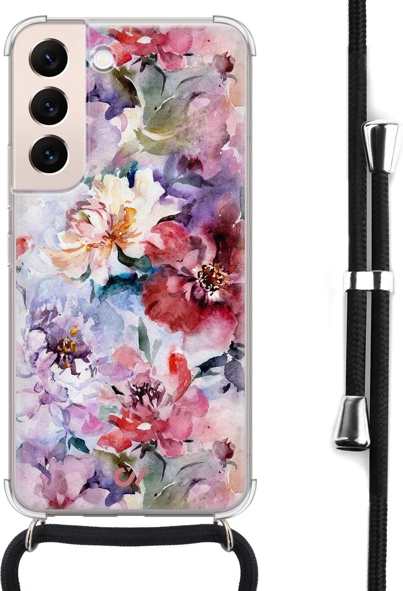 Casevibes S22 Telefoonhoesje Bloemen Acryl Roze