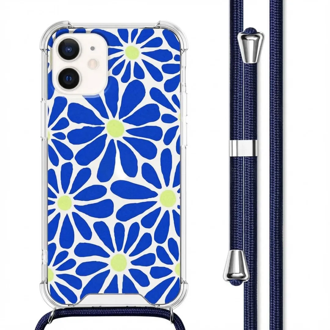 Imoshion iPhone 12 Mini Hoesje - Cobalt Blue Flowers Connect