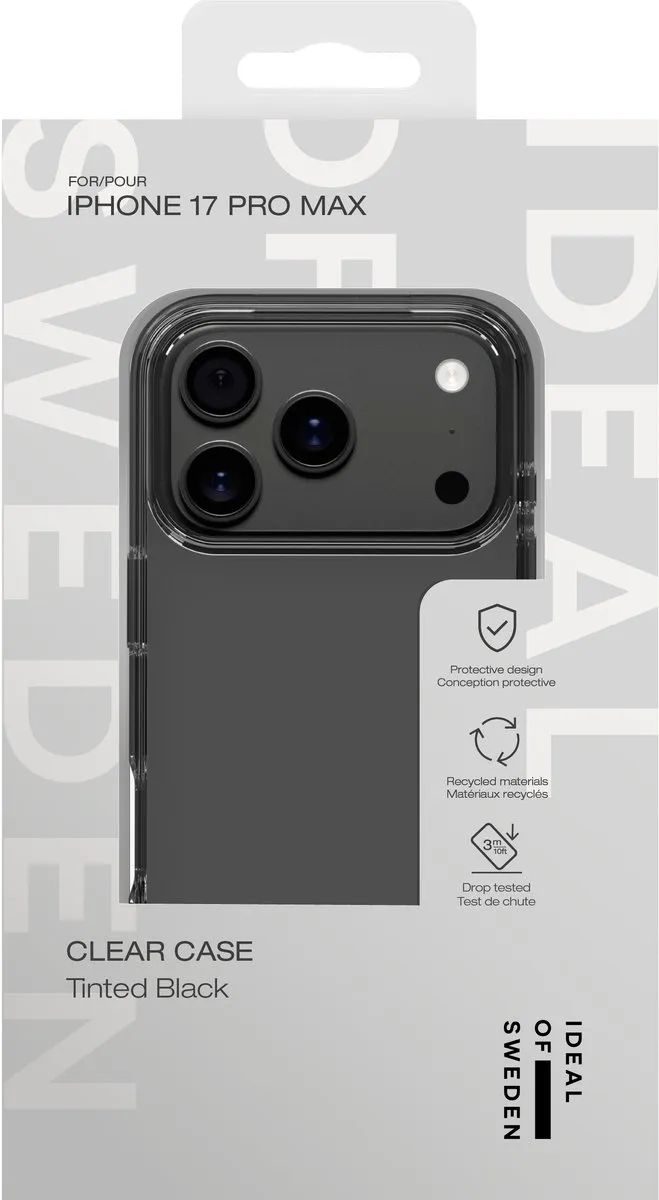 iDeal of Sweden Clear Case iPhone 17 Pro Max - Tinted Black
