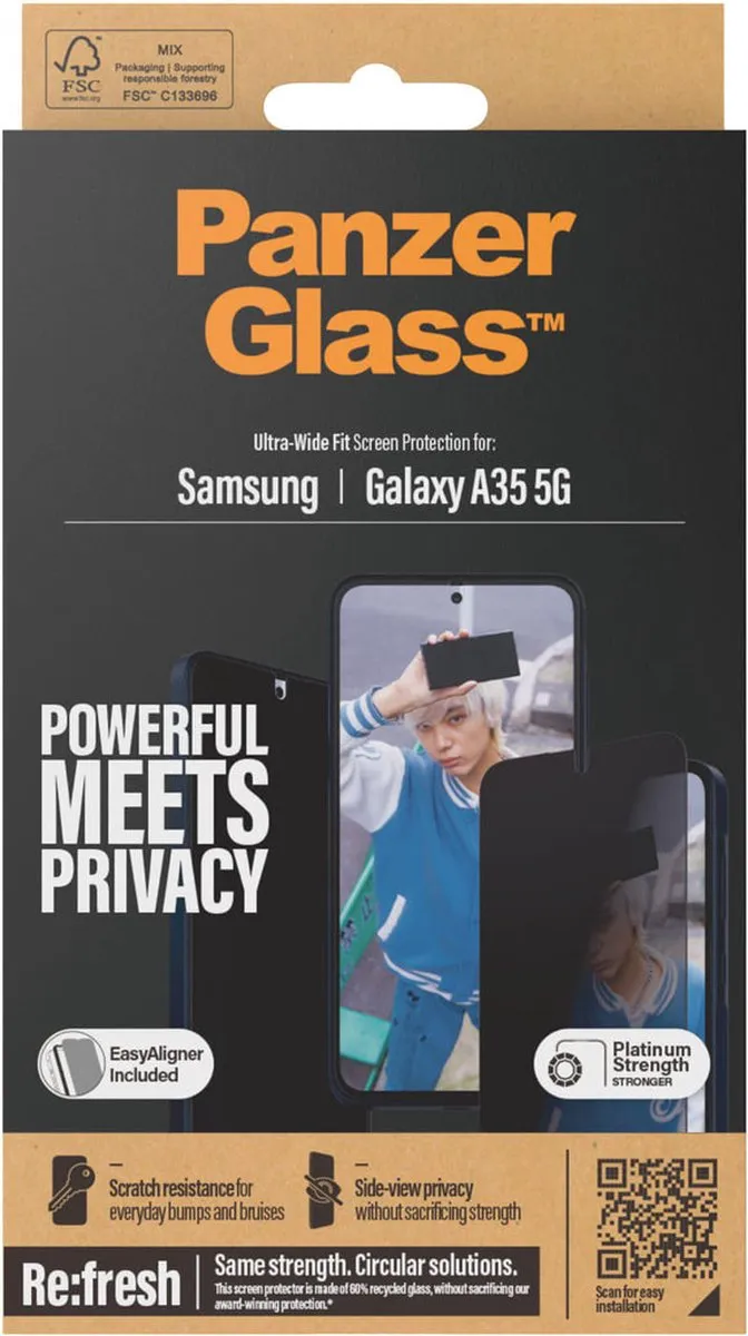 PanzerGlass Ultra-Wide Fit Screenprotector Samsung Galaxy A35 - Privacy C