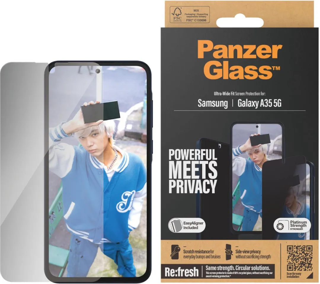 PanzerGlass Ultra-Wide Fit Screenprotector Samsung Galaxy A35