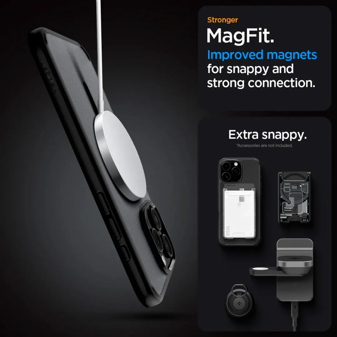 Spigen Ultra Hybrid MagFit ACS08134 Hoesje - iPhone 16 Pro - Zwart