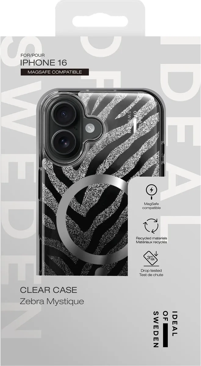 iDeal of Sweden Clear Case iPhone 16 - Zebra Mystique - IDCLCMS-I2461-573
