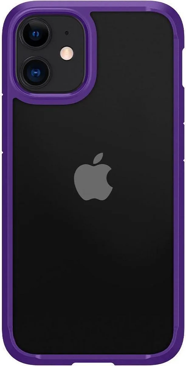 Spigen Crystal Hybrid ACS01544 Hoesje - iPhone 12 Mini - Transparant Paars