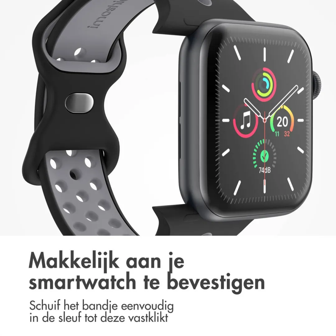 Imoshion Siliconen Sportband Apple Watch 38-42mm - M/L - Zwart