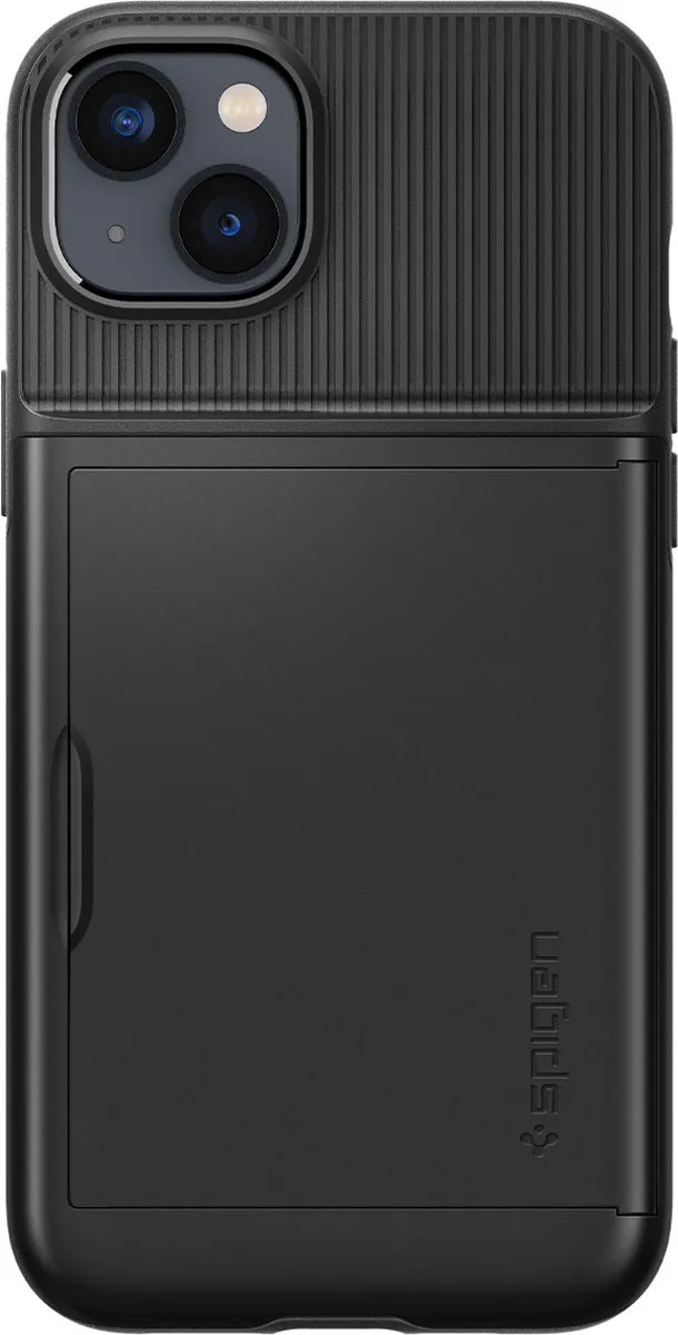 Spigen Slim Armor Cardslot ACS05058 - iPhone 14 Hoesje - 2 Pasjes - Zwart