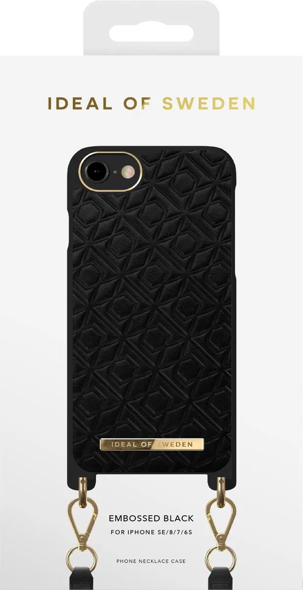iDeal of Sweden iPhone Necklace Case - Embossed Black - afbeelding 3 van 4
