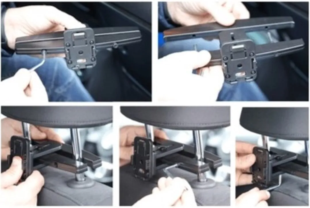 Brodit Hoofdsteunmount 95-211mm met Universele Tablethouder - Zwart
