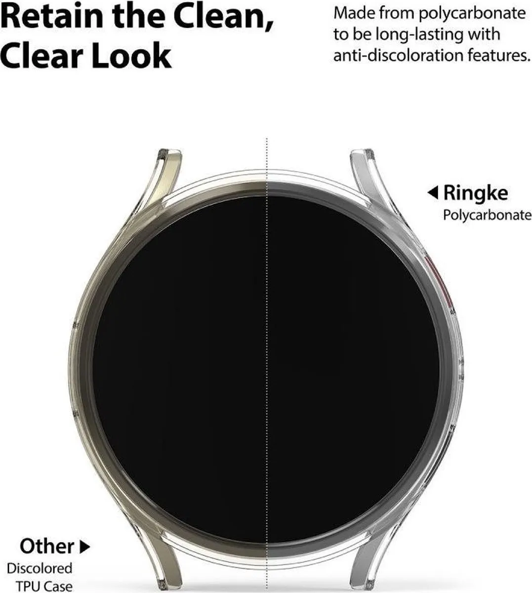 Ringke Slim Hoesje Samsung Galaxy Watch 4 44mm - Transparant - 2 Stuks