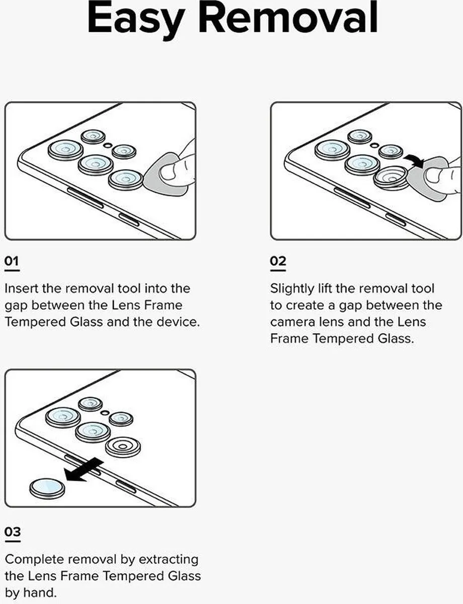 Ringke Lens Frame Glas voor Samsung Galaxy Z Fold6 - 2 Stuks - Zwart