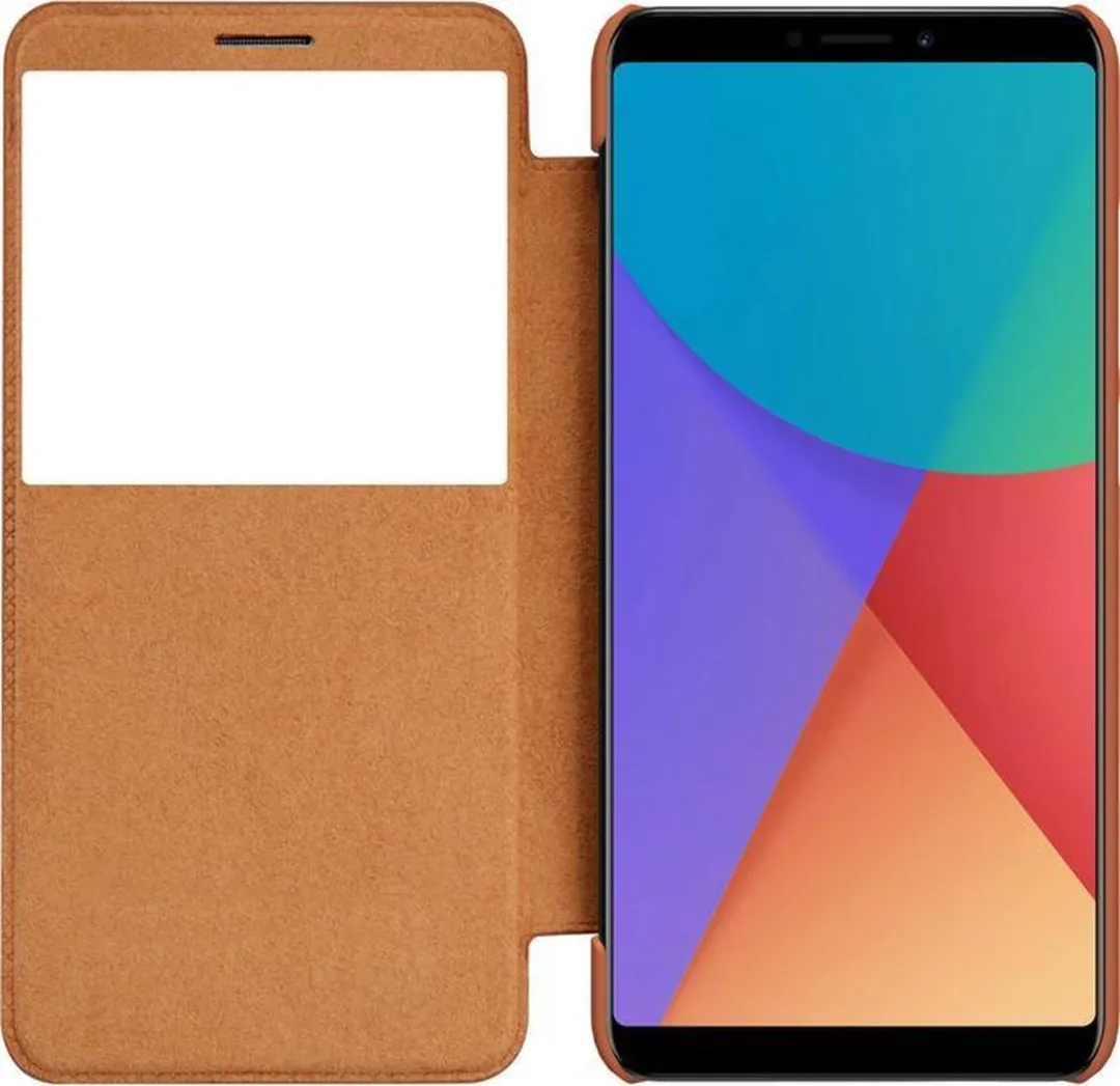 Nillkin Qin View BookCase Xiaomi Redmi Note 5 Pro - Bruin - afbeelding 5 van 6