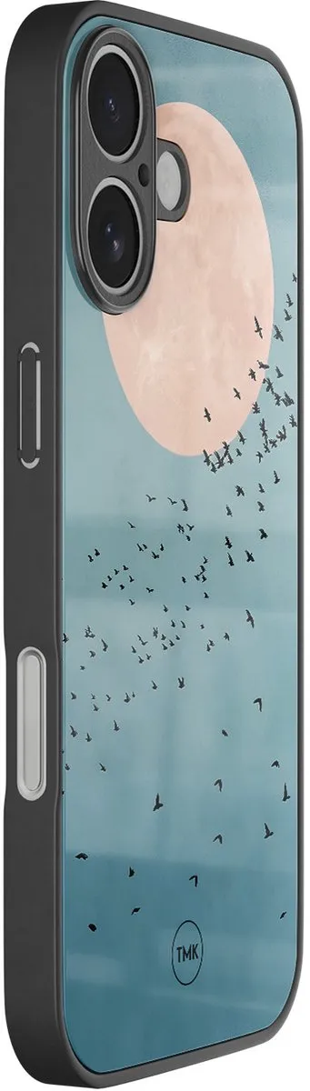 Casevibes iPhone 17 Moon Birds Hoesje - Blauw - TPU Glossy