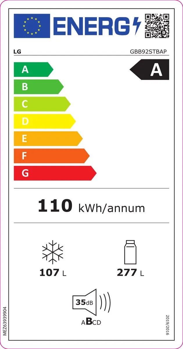 LG GBB92STBAP Koel-vriescombinatie 384L - Inverter Linear Compressor