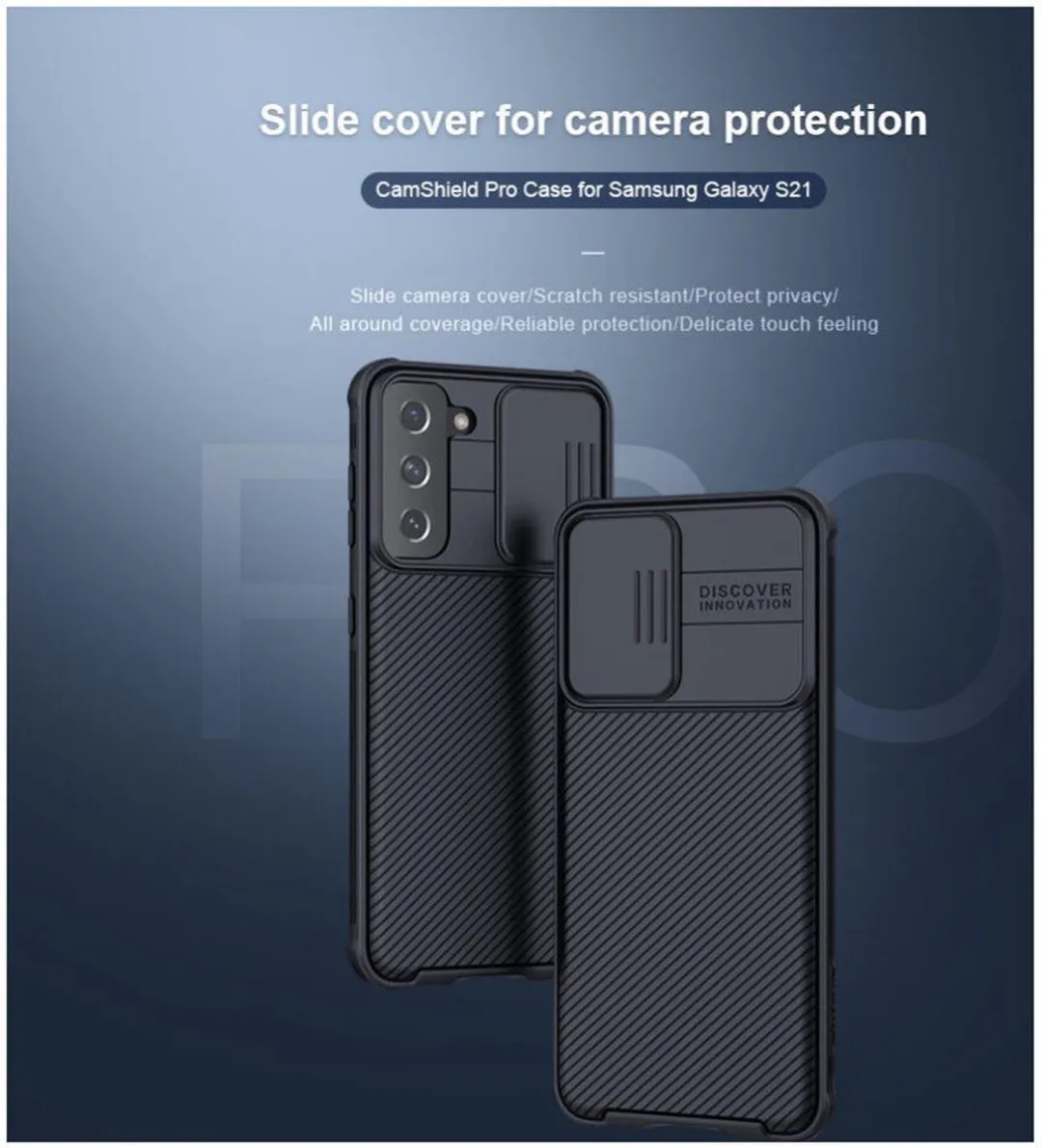 Nillkin CamShield Pro Hoesje Samsung Galaxy S21 - Blauw