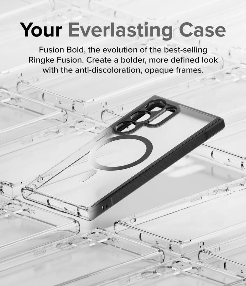 Ringke Fusion Bold Magnetic Hoesje Samsung Galaxy S24 Ultra - MagSafe - Matte Zwart