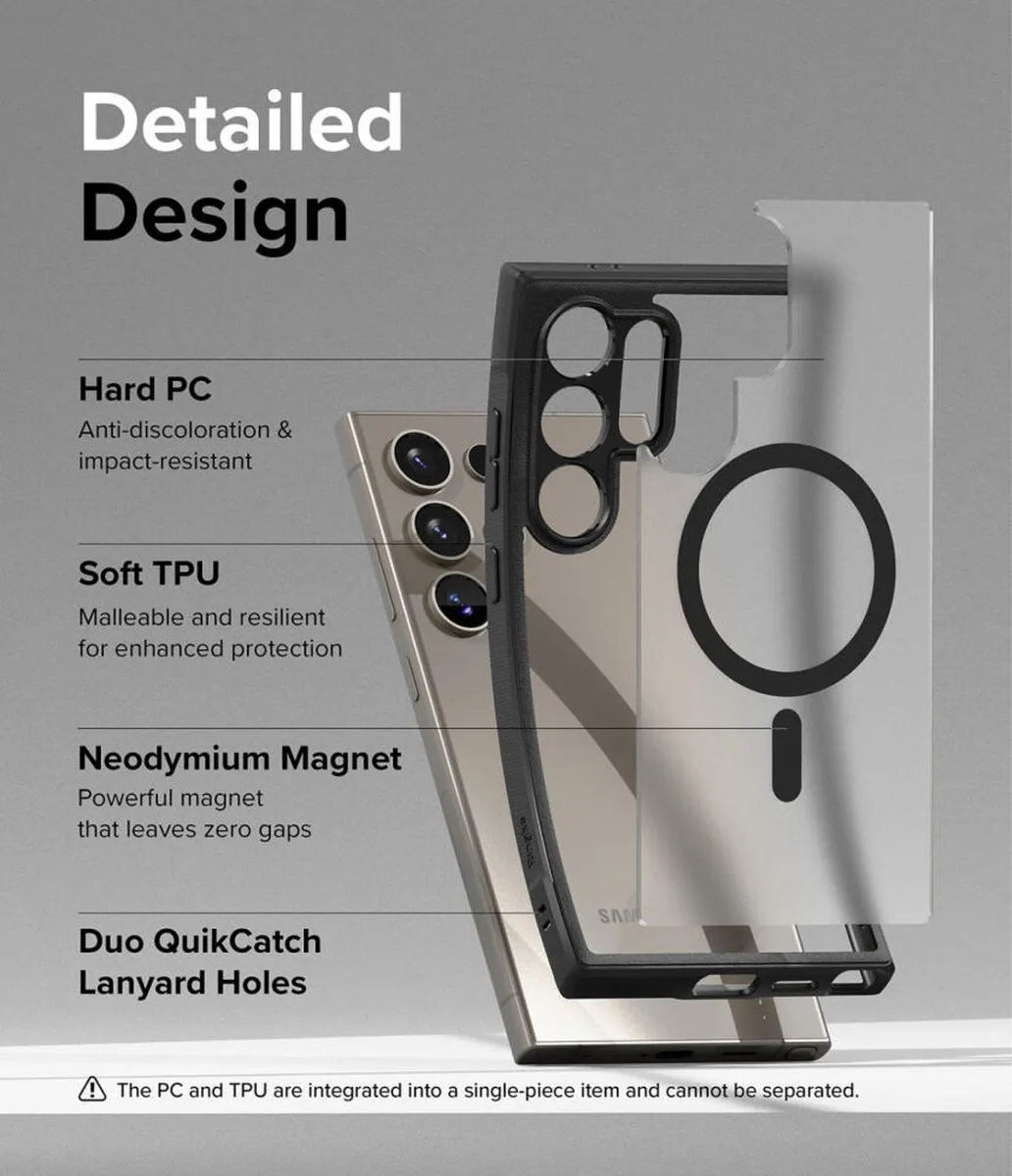 Ringke Fusion Bold Magnetic Hoesje Samsung Galaxy S24 Ultra - MagSafe - Matte Zwart - afbeelding 6 van 6