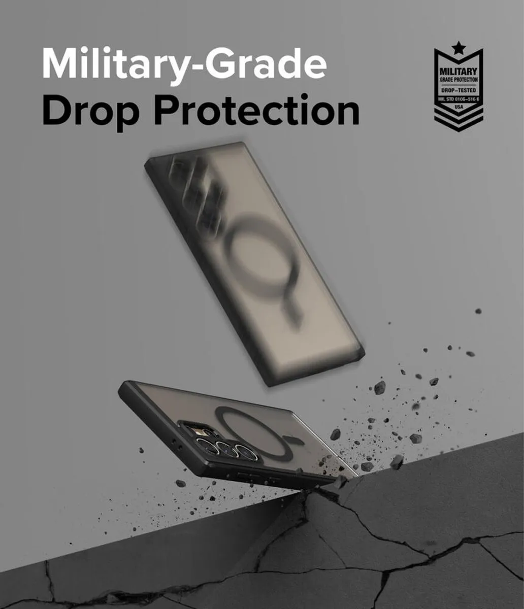 Ringke Fusion Bold Magnetic Hoesje Samsung Galaxy S24 Ultra - MagSafe - Matte Zwart