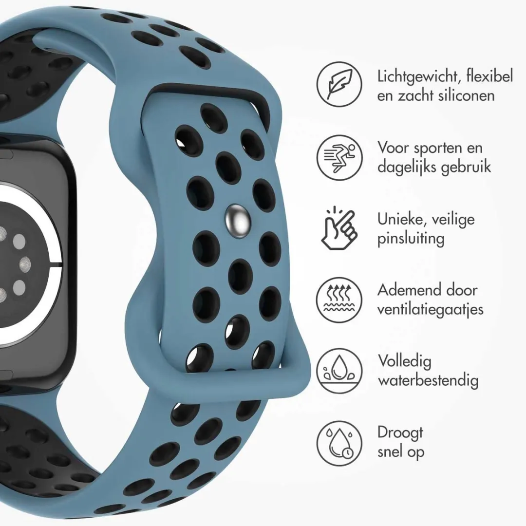 Imoshion Siliconen Sportband Apple Watch 38-42mm - Blue & Black