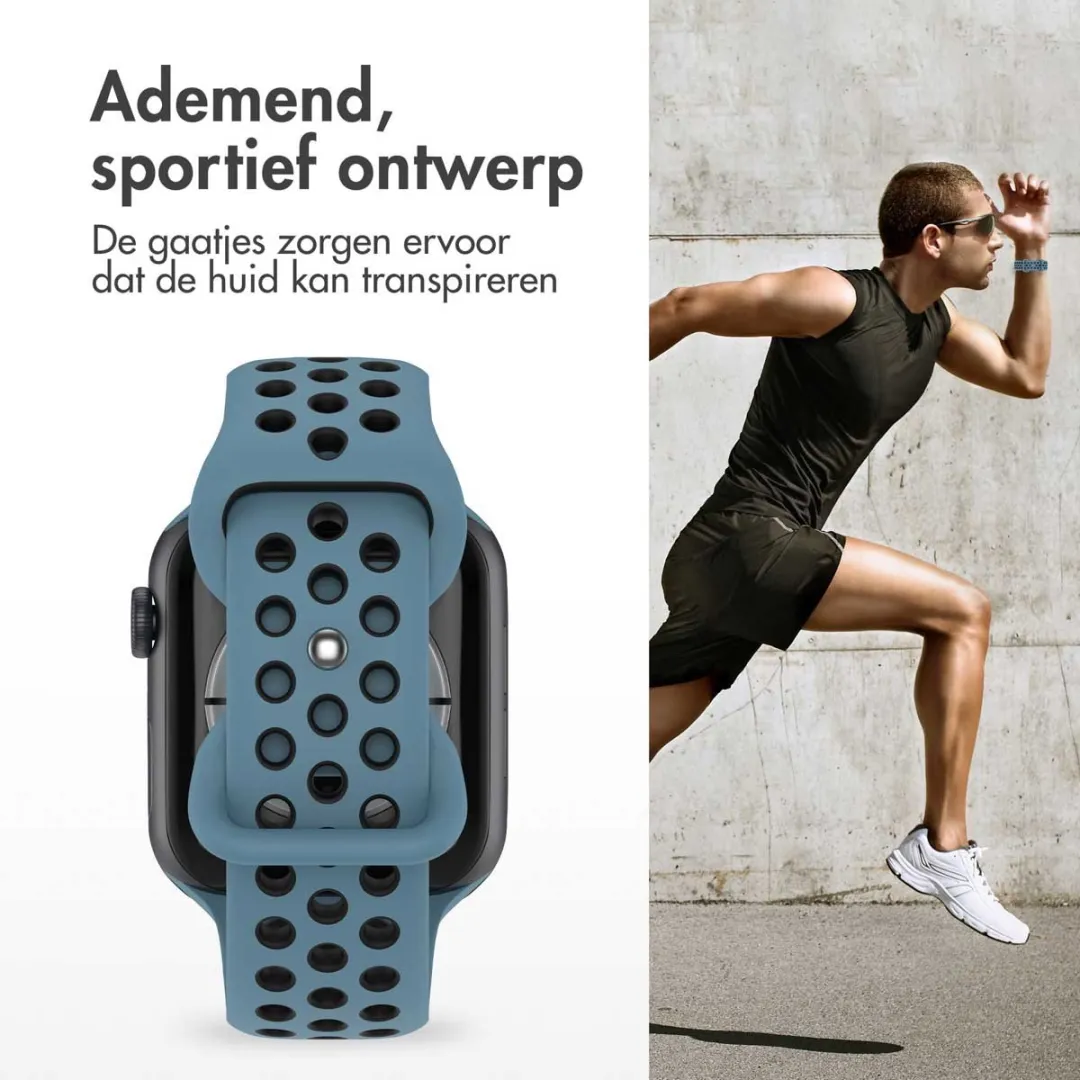 Imoshion Siliconen Sportband Apple Watch 38-42mm - Blue & Black